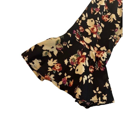 Umgee Women's‎ Floral Bell Sleeve Dress L  Black & Beige - Picture 8 of 8